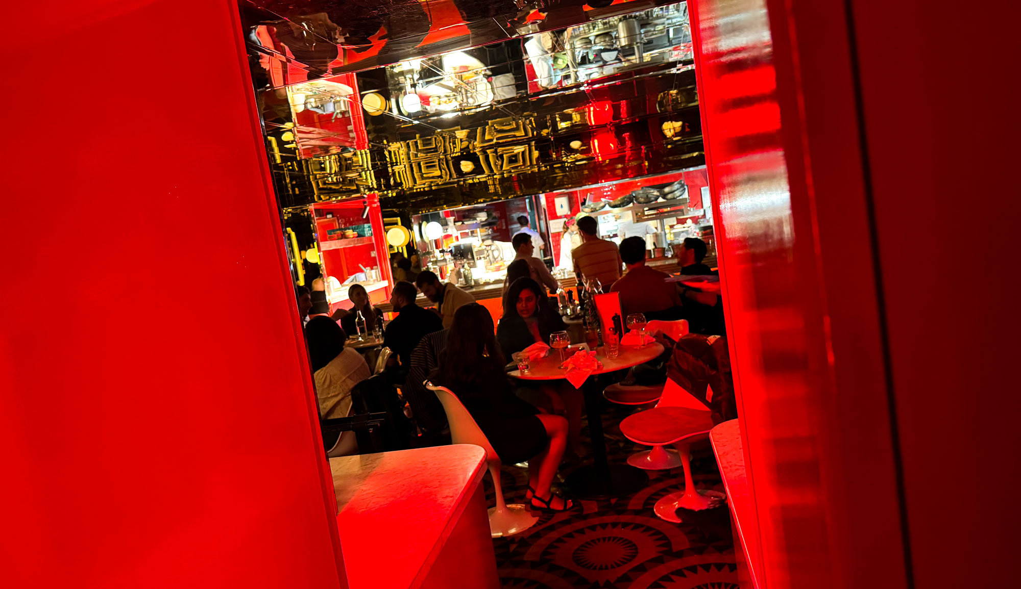 An image of the downstairs dining room at Ave Mario