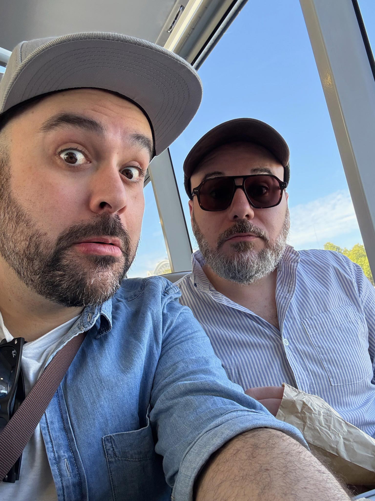 An image of Kyle and Patrick on a Uber Boat