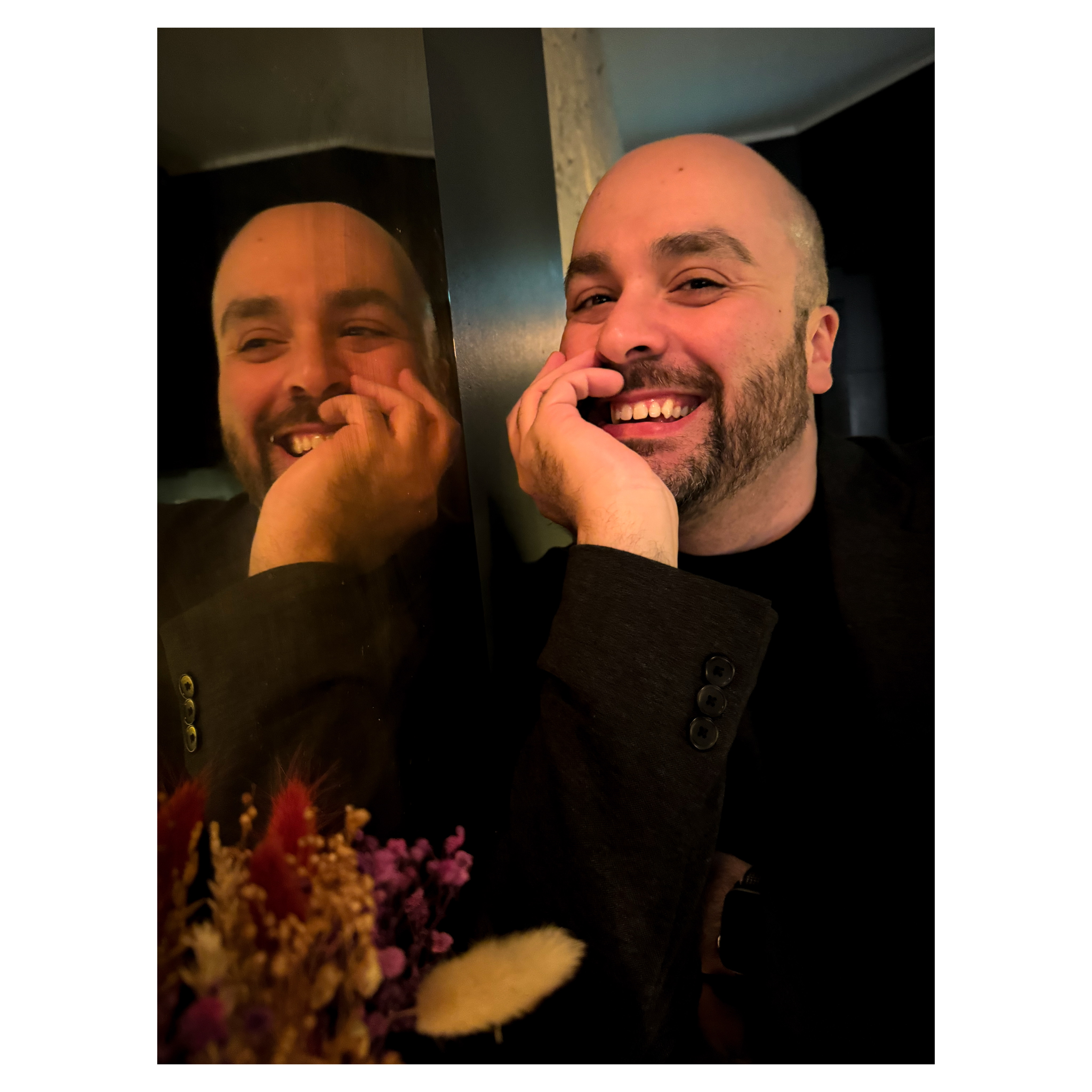 Patrick sitting at the bar at Arbane in Paris