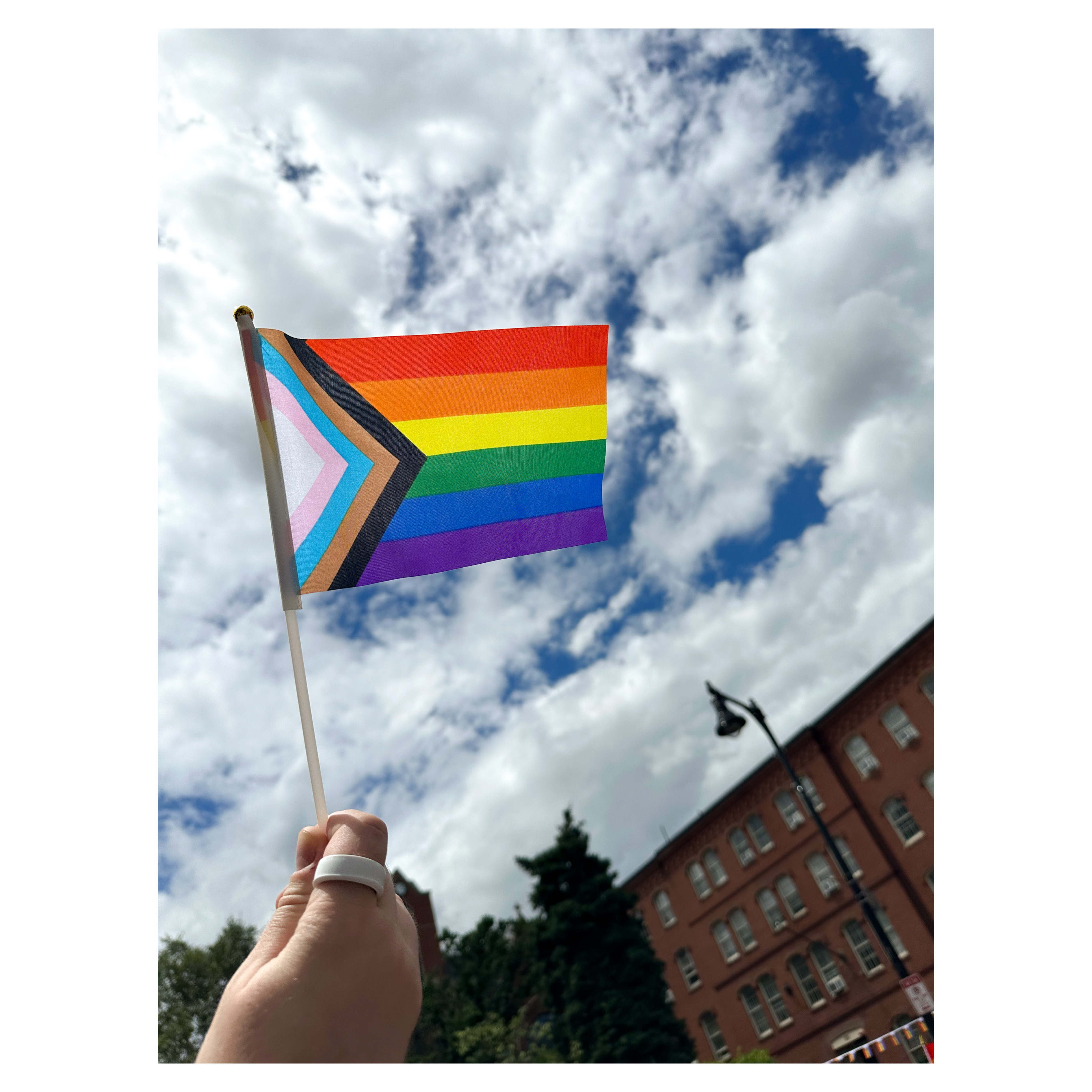 A rainbow flag in Boston's south end